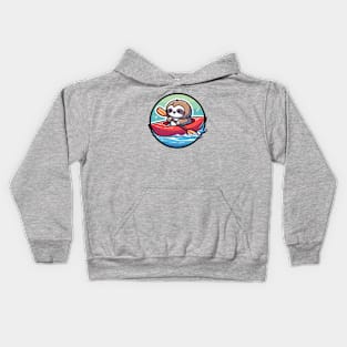 Kayaking Sloth Manga Design - Adorable River Adventure Kids Hoodie